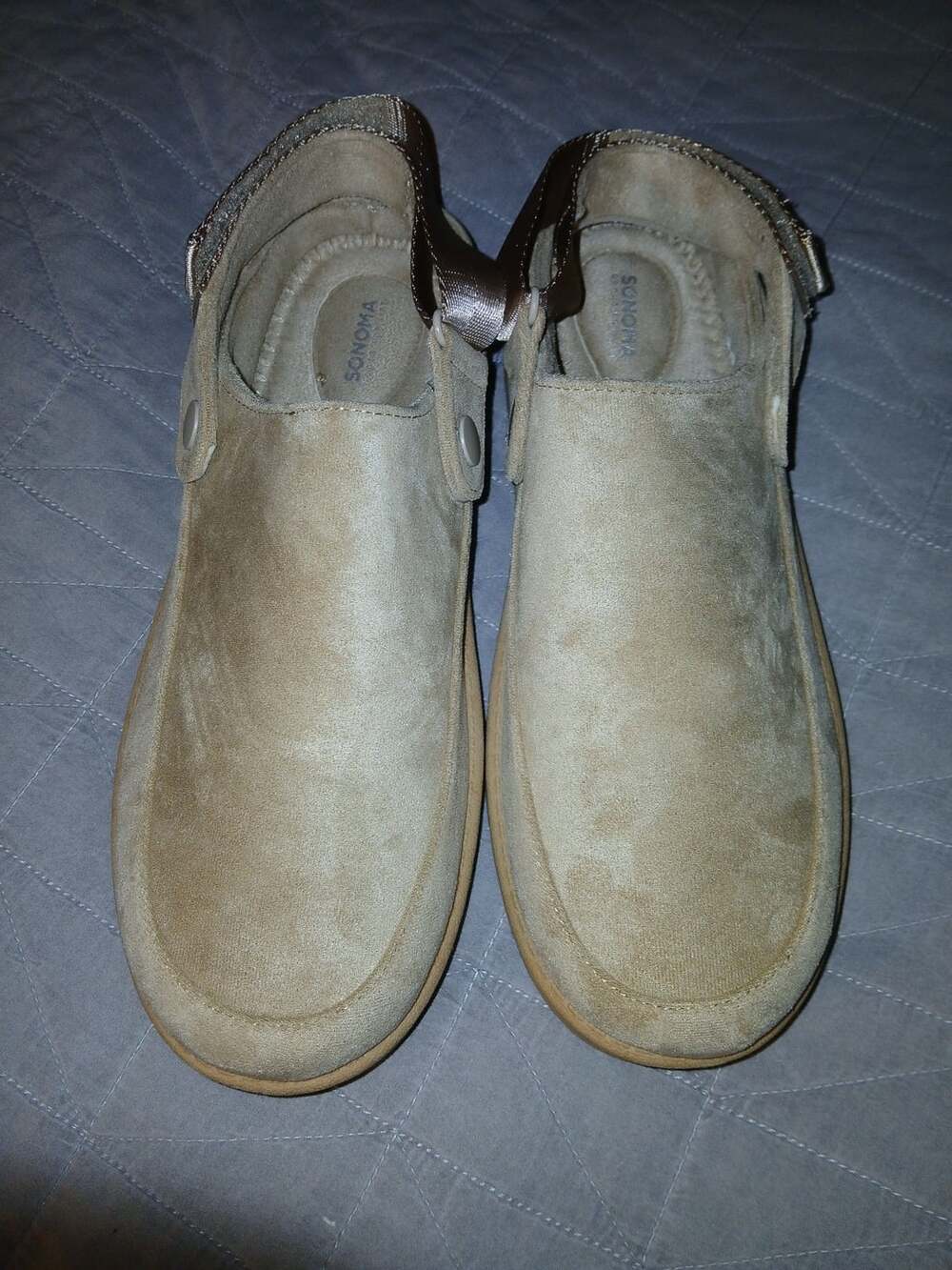 Sonoma Goods For Life Tan Suede Clog Slippers Size 10
